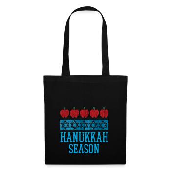 Ugly Hanukkah, Chanukkah, Lichterfest, Geschenk - Stoffbeutel - Schwarz - Vorne