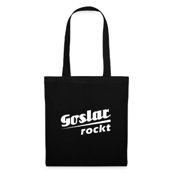 Goslar rockt - Textdesign mit Stadtnamen - Stoffbeutel - Schwarz - Vorne