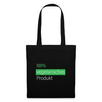 100% vegetarisches Produkt - Stoffbeutel - Schwarz - Vorne