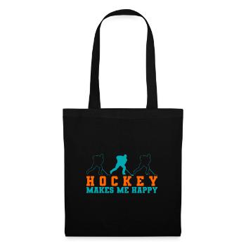 Hockey makes me happy - Tote Bag - black - Front