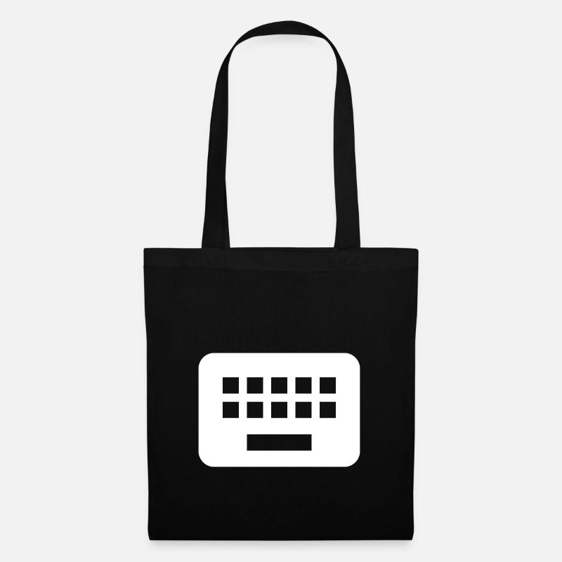 Tastatur | Weiß | Geschenkidee - Stoffbeutel - Schwarz