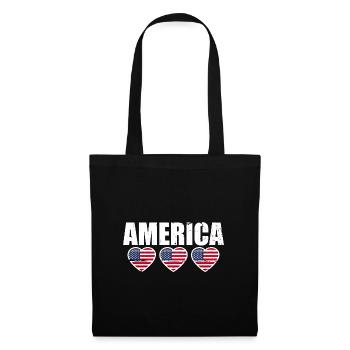 Amérique Drapeau américain États-Unis - Sac en tissu - noir - Devant