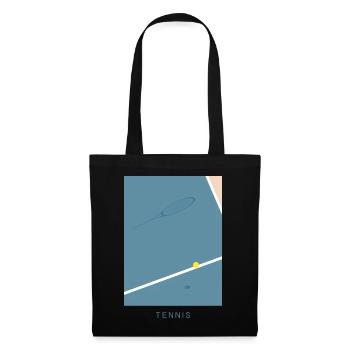 Tennis Art - Stoffbeutel - Schwarz - Vorne
