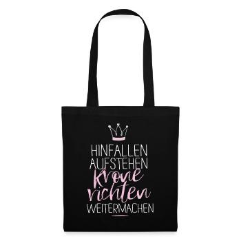 krone-richten.png - Stoffbeutel - Schwarz - Vorne