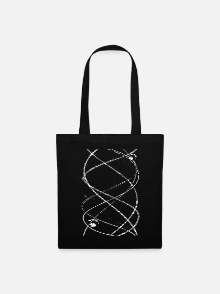 Abstrakte Linienspirale - Stoffbeutel - Schwarz