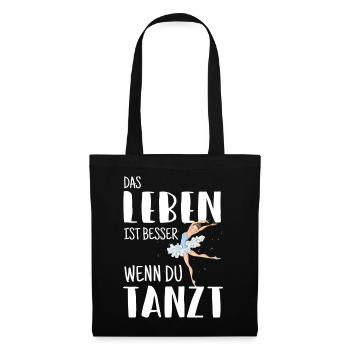 Ballett Tänzerin Geschenk - Stoffbeutel - Schwarz - Vorne