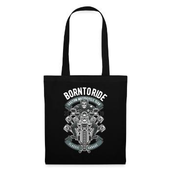 Born To Ride Skull Biker Motorcyclist Skull - Tote Bag - black - Front