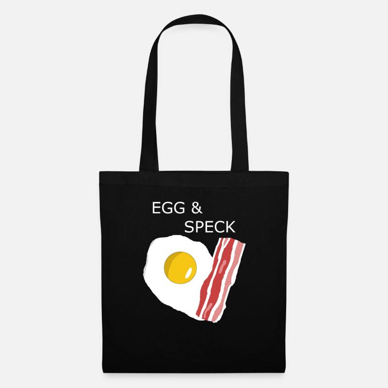 Egg mit Speck - Stoffbeutel - Schwarz