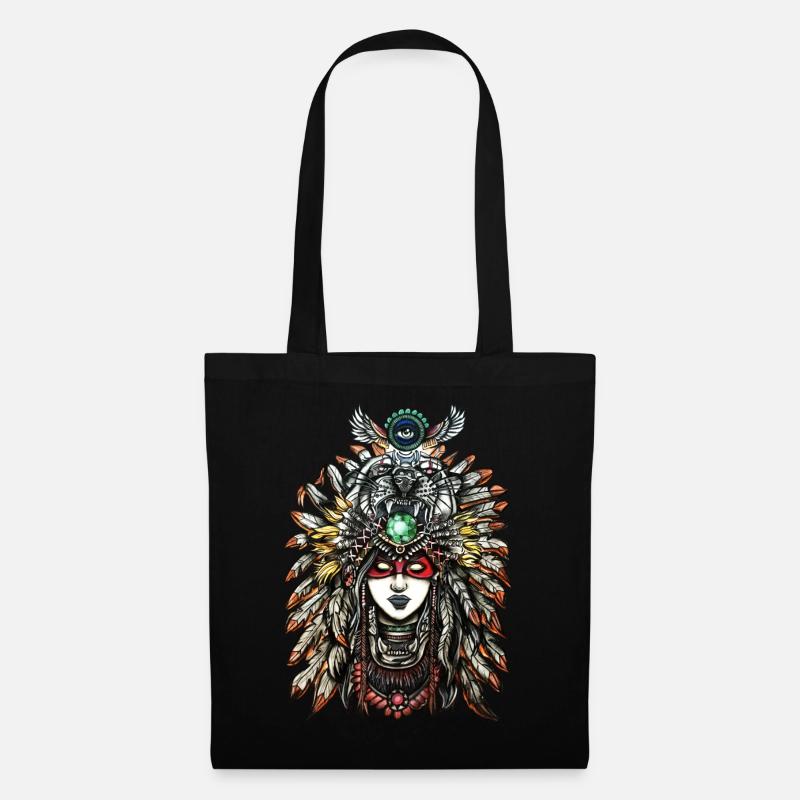 Indianer - Stoffbeutel - Schwarz
