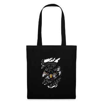 Owl - Hibou - Sac en tissu - noir - Devant