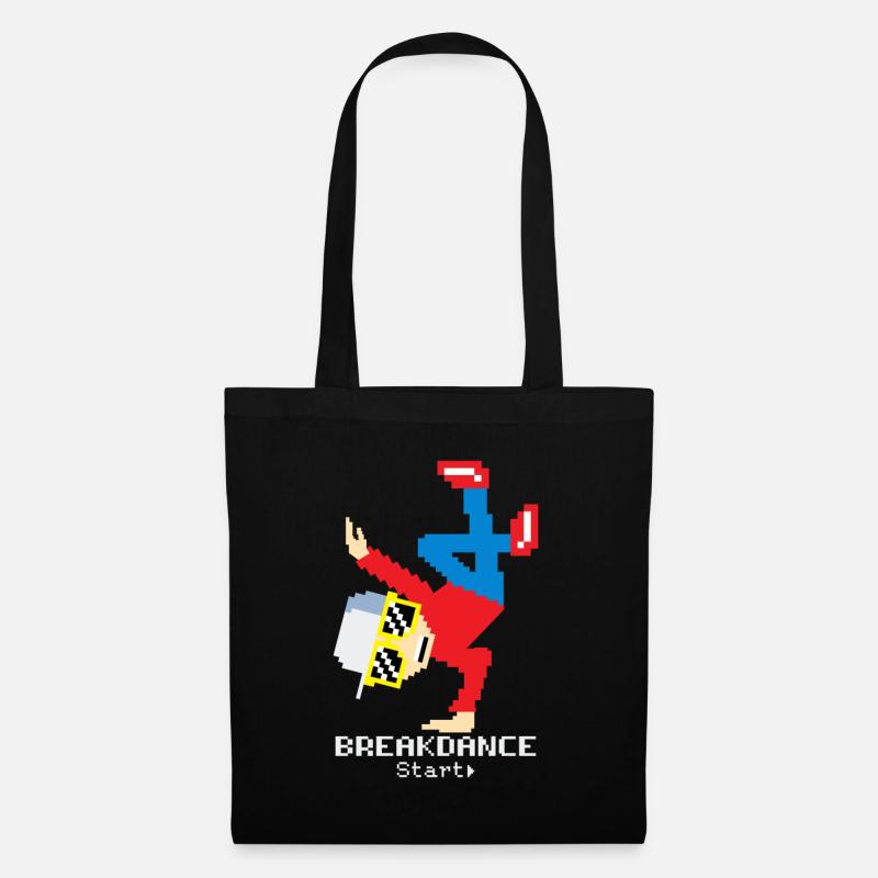 Pixel Breakdance B-Boy | Hip Hop rétro 8-bit - Sac en tissu - noir