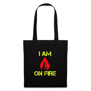 I am on Fire - funny saying inspires party - Tote Bag - black - Front