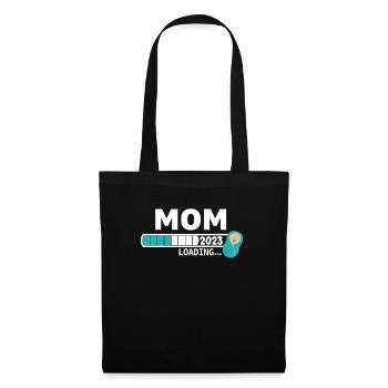 Mom 2023 loading... / Mama 2023 - Stoffbeutel - Schwarz - Vorne