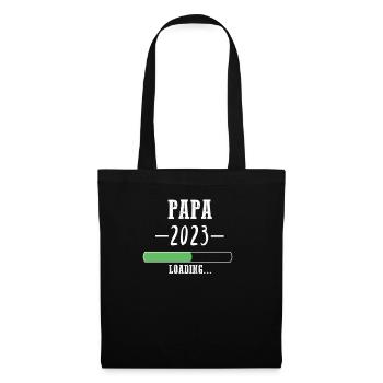 Papa 2023 loading /Du wirst Vater! - Stoffbeutel - Schwarz - Vorne