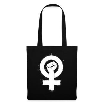 FEMINISMUS LOGO weiß - Stoffbeutel - Schwarz - Vorne
