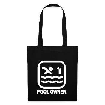 Pool Owner - T-Shirt Design in Weiß - Stoffbeutel - Schwarz - Vorne