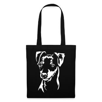 Zwergpinscher Kopf "Black Edition" - Stoffbeutel - Schwarz - Vorne