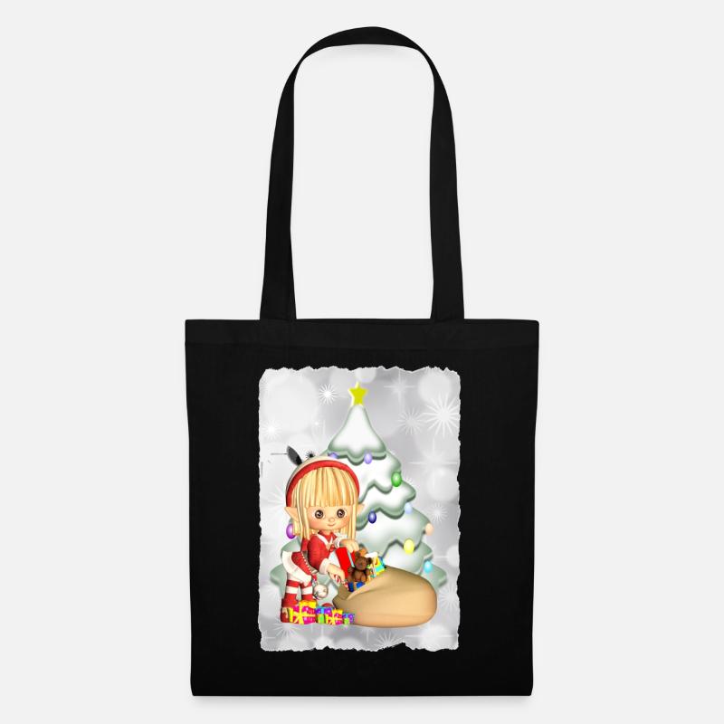 Geschenke Elf - Stoffbeutel - Schwarz