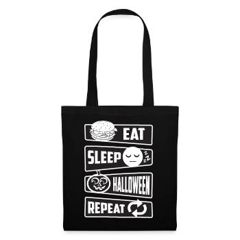 Manger, dormir, Halloween, répéter - Sac en tissu - noir - Devant