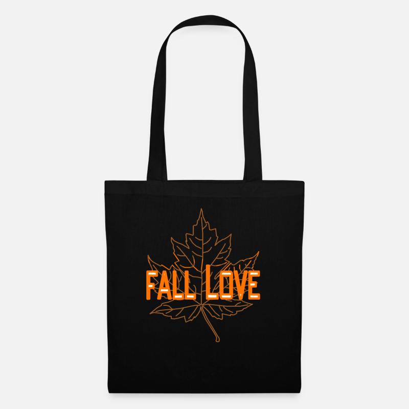 fall love Herbst orange - Stoffbeutel - Schwarz