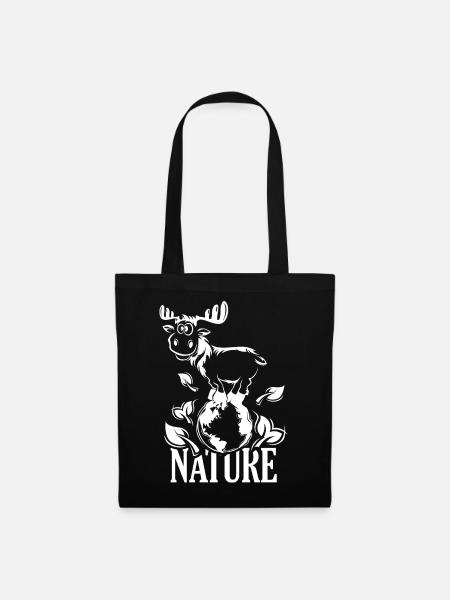 elch Rentier symbol Illustration Idee Natur Grafik - Stoffbeutel - Schwarz