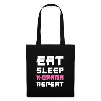 Manger dormir K-Drama Répéter - Sac en tissu - noir - Devant