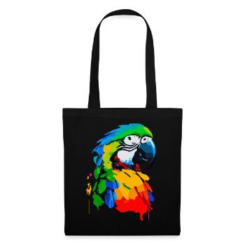 Oil painting of a colorful parrot - Tote Bag - black - Front