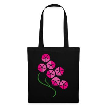 Fleur d’orchidée rose géométrique – Art floral moderne - Sac en tissu - noir - Devant