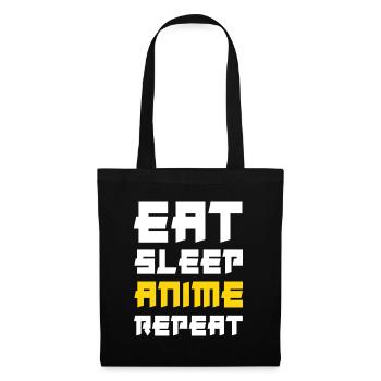 Eat Sleep Anime Repeat - Stoffbeutel - Schwarz - Vorne