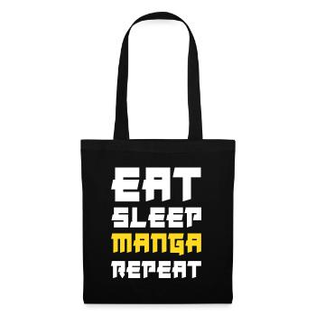 Manger du sommeil Manga Répéter - Sac en tissu - noir - Devant