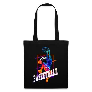 Basketball Basketballspieler Spieler Vintage Bunt - Stoffbeutel - Schwarz - Vorne