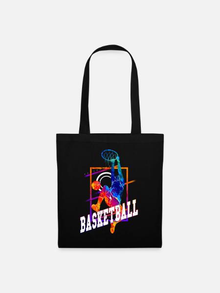 Basketball Basketballspieler Spieler Vintage Bunt - Stoffbeutel - Schwarz