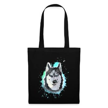 Alaskan Malamute mit witzigem Gesicht - Stoffbeutel - Schwarz - Vorne