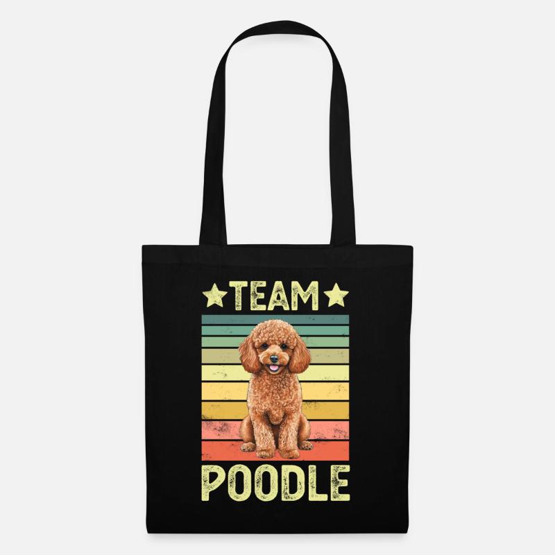 Hund Pudel - Stoffbeutel - Schwarz