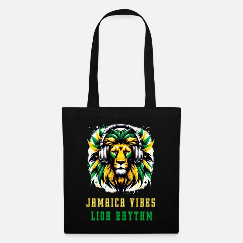 Jamaika Löwen Reggae Design - Stoffbeutel - Schwarz