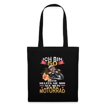 ICH BIN 50 BITTE HELFEN SIE MIR AUF MEIN MOTORRAD - Stoffbeutel - Schwarz - Vorne