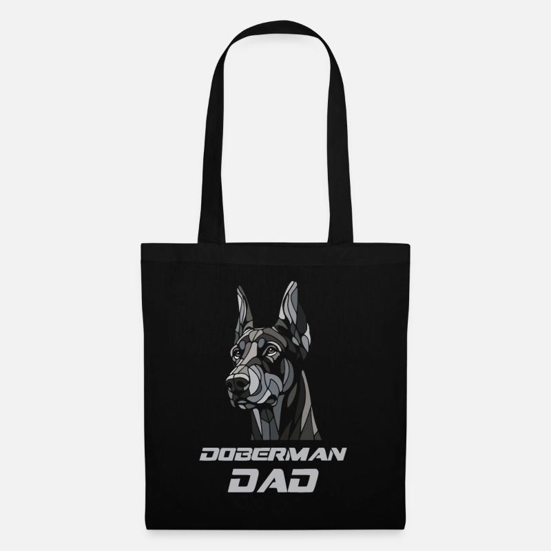 Dobermann Papa Hundekopf - Stoffbeutel - Schwarz