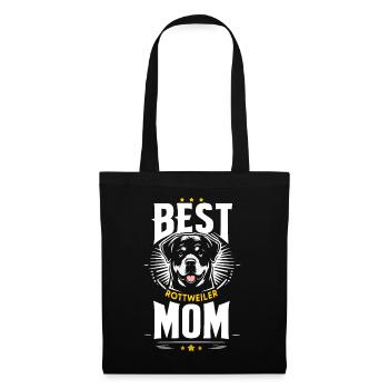 best mom , meilleure maman de rottweiler - Sac en tissu - noir - Devant