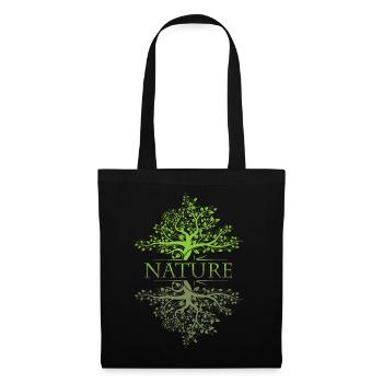 Tree Reflection Nature Forest Leaf Icon Logo Icon - Tote Bag - black - Front