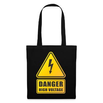 High Voltage Warning Sign - Tote Bag - black - Front