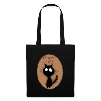 CrazyCat - Sac en tissu - noir - Devant