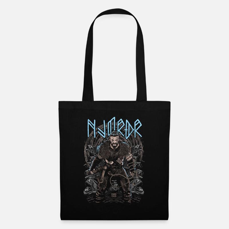 Njörðr - Nordischer Gott des Meeres und Reichtums - Stoffbeutel - Schwarz