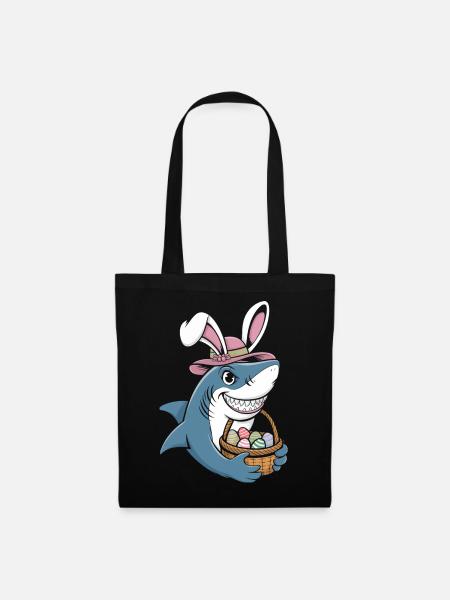 Cool Easter Shark - Stoffbeutel - Schwarz
