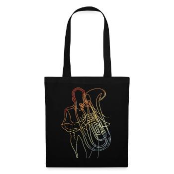 Tuba Player Sketch Vintage Look - Tote Bag - black - Front