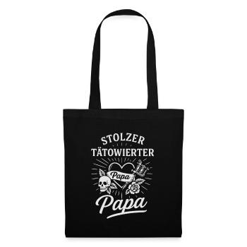 Tätowierter Papa T-Shirt - Vatertagsgeschenk - Stoffbeutel - Schwarz - Vorne