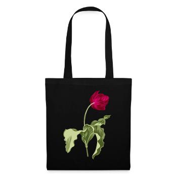 Elegante Tulpe-Illustration - Stoffbeutel - Schwarz - Vorne