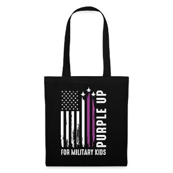 USA-Flagge mit Militäranhänger für Kinder - Stoffbeutel - Schwarz - Vorne