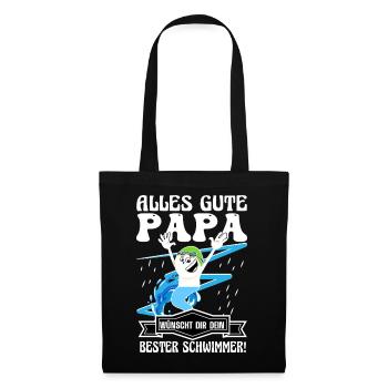 Alles gute Papa wünscht dein bester Schwimmer  - Stoffbeutel - Schwarz - Vorne