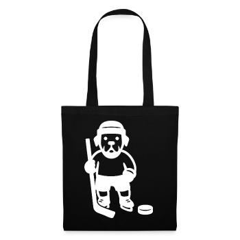 Minimalistischer Labrador Eishockey Spieler  - Tote Bag - black - Front