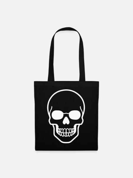 Minimalist Totenkopf Design - Stoffbeutel - Schwarz